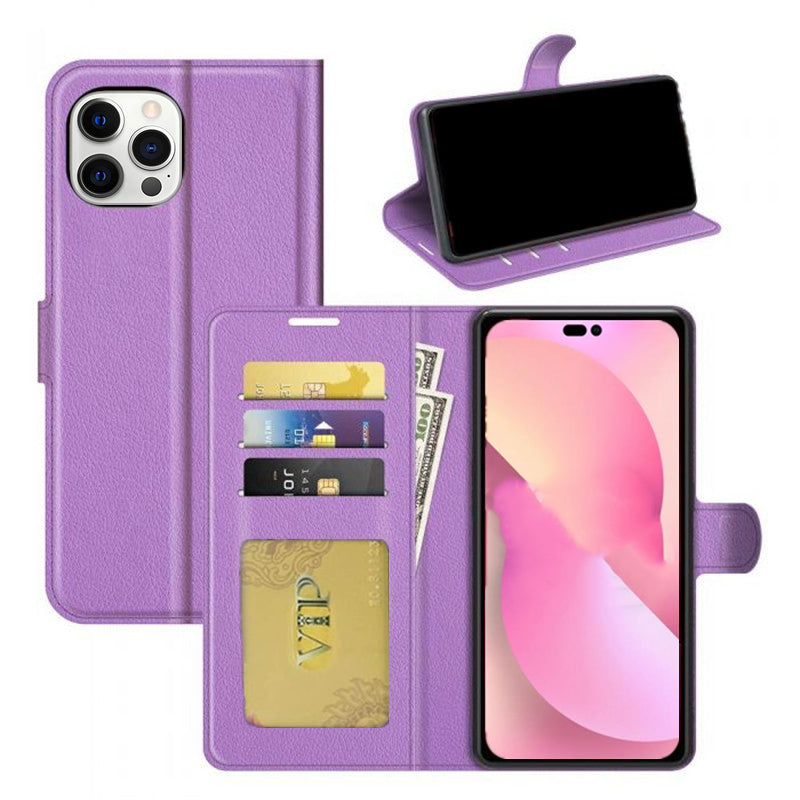 Étui portefeuille en cuir pour iPhone 16 Pro Étui portefeuille en cuir pour iPhone 16 Pro